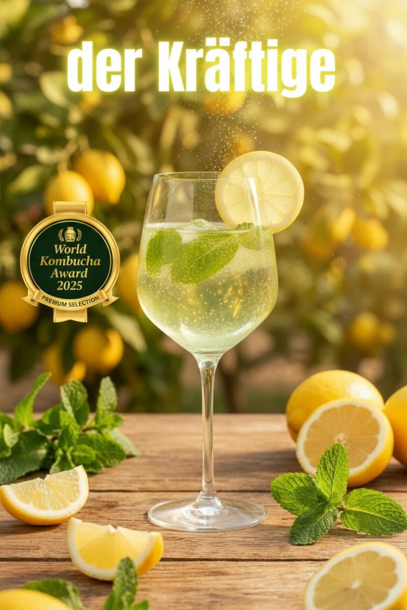 GUT2BE® Der Kräftige – Zitrone Minze | CRAFT PREMIUM Kombucha seit 2022 - 24 x 330ml - GUT2BE.DEGUT2BE.DEKombucha Fermentierter TeeGUT2BE® Der Kräftige – Zitrone Minze | CRAFT PREMIUM Kombucha seit 2022 - 24 x 330ml