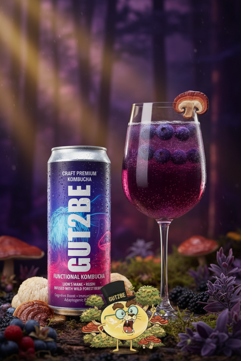 GUT2BE® Der Löwe – Lion's Mane & Reishi | CRAFT PREMIUM Kombucha 24 x 330ml - GUT2BE.DEGUT2BEKombuchaGUT2BE® Der Löwe – Lion's Mane & Reishi | CRAFT PREMIUM Kombucha 24 x 330ml