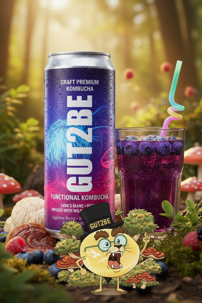 GUT2BE® Der Löwe – Lion's Mane & Reishi | CRAFT PREMIUM Kombucha 24 x 330ml - GUT2BE.DEGUT2BEKombuchaGUT2BE® Der Löwe – Lion's Mane & Reishi | CRAFT PREMIUM Kombucha 24 x 330ml