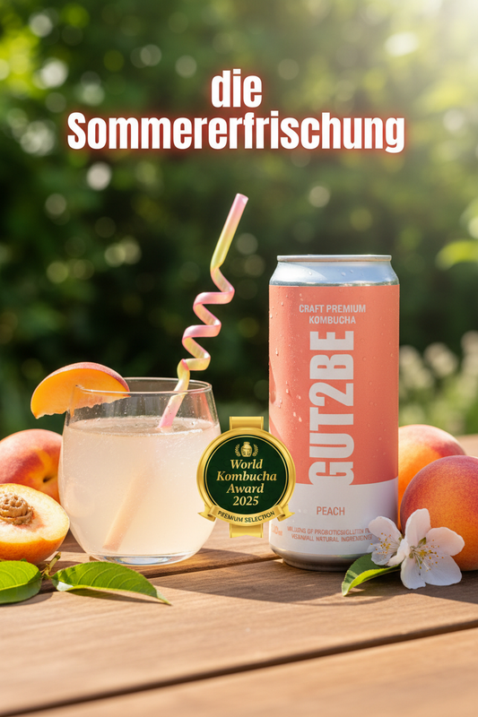 GUT2BE Die Sommererfrischung Peach mit Kinderglas